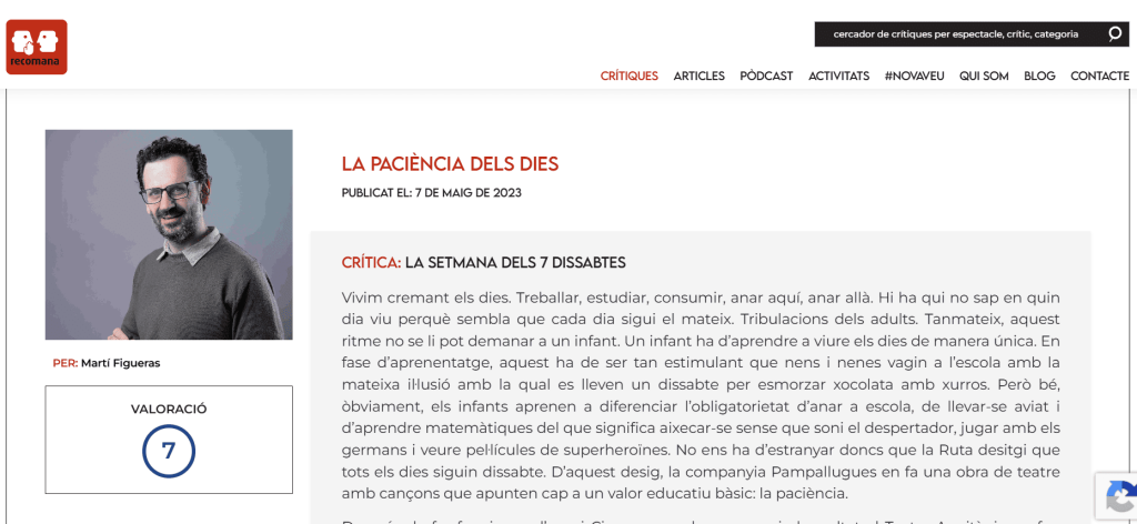 La paciència dels dies de Recomana.cat